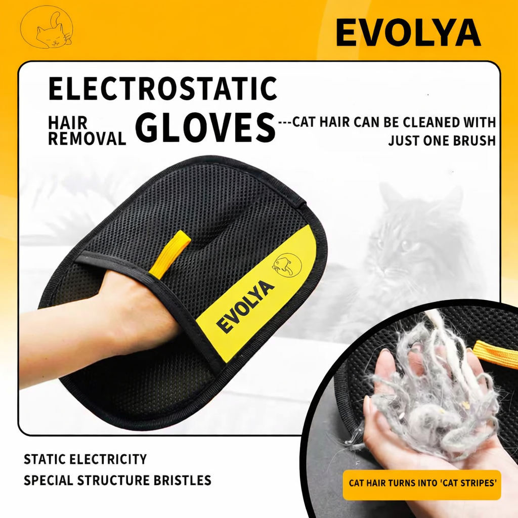 Pet hair cleaning gloves